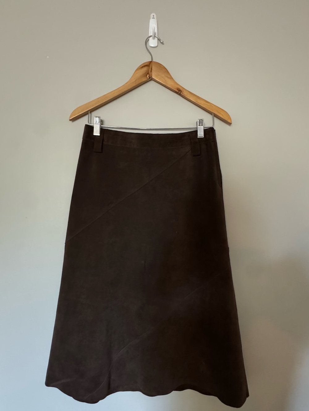 Weekend Max Mara Classic Brown Suede A-Line Women's Skirt